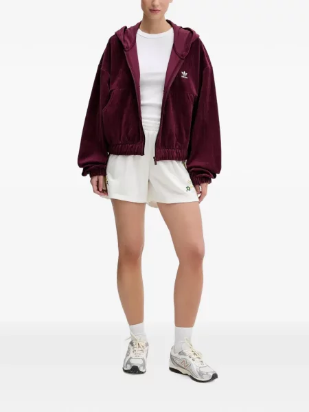 Hanorac cu glugă Adidas cu dungi cu broderie cu cordon negru