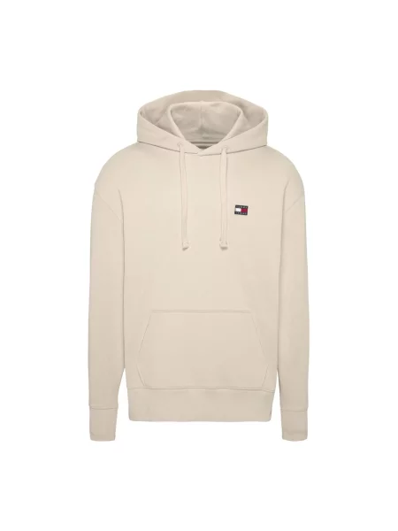 Bluza z kapturem Tommy Jeans z logo beżowa