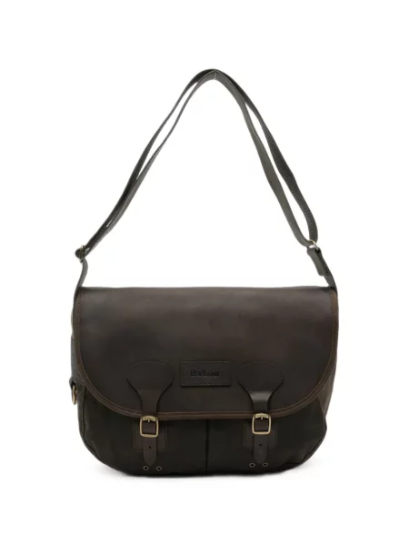 Geantă crossbody Barbour din piele cu cataramă maro