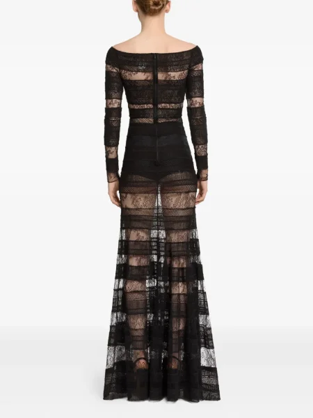 Rochie maxi Elie Saab din dantelă lungă de costum negru
