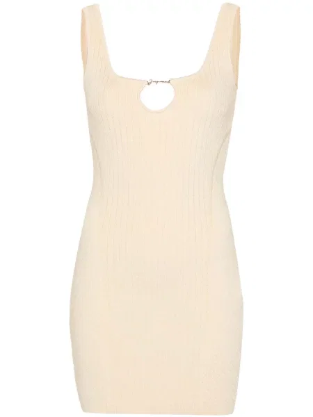 Rochie mini Jacquemus tricotate de costum galben