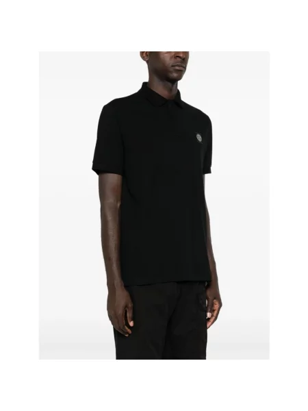 Koszulka polo Stone Island z kamieniami czarna