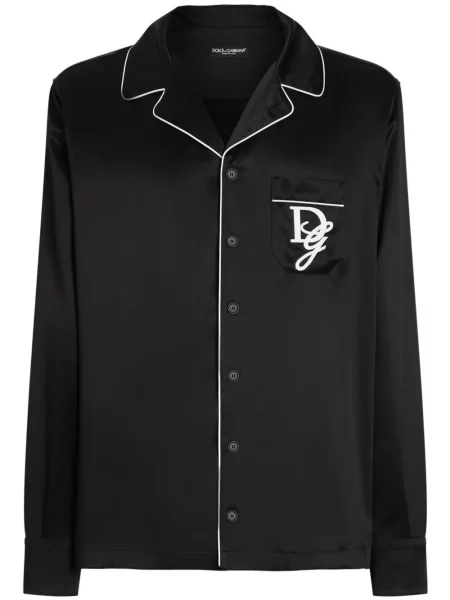 Cămașă Dolce & Gabbana cu broderie negru