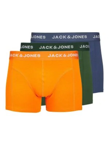 JACK & JONES Boxeralsók Kex sötétkék / sötétzöld / narancs / fehér