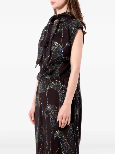 Haljina Balenciaga s printom crna