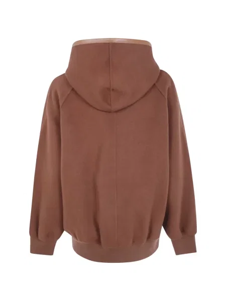 Geanta de piele Semicouture cu glugă maro