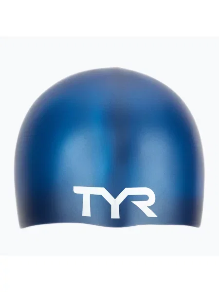 Детска шапка за плуване TYR Wrinkle-Free Silicone navy синьо