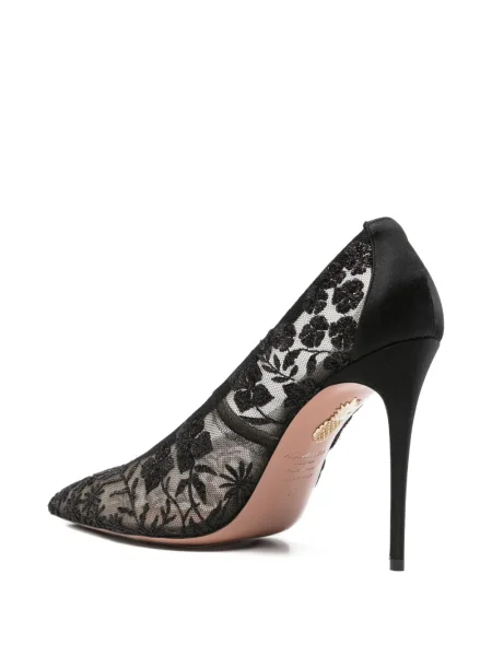 Pantofi cu toc Aquazzura din satin negru