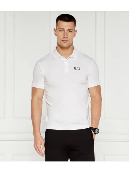 Tricou polo Ea7 alb