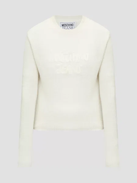 Шерстяной свитер Moschino белый