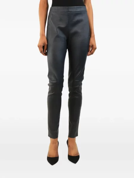 Leggings Joseph din piele albastru