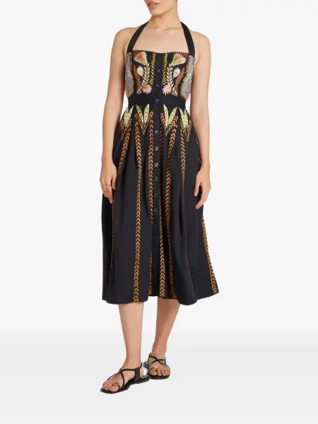 Rochie midi Temperley London cu gât halter negru
