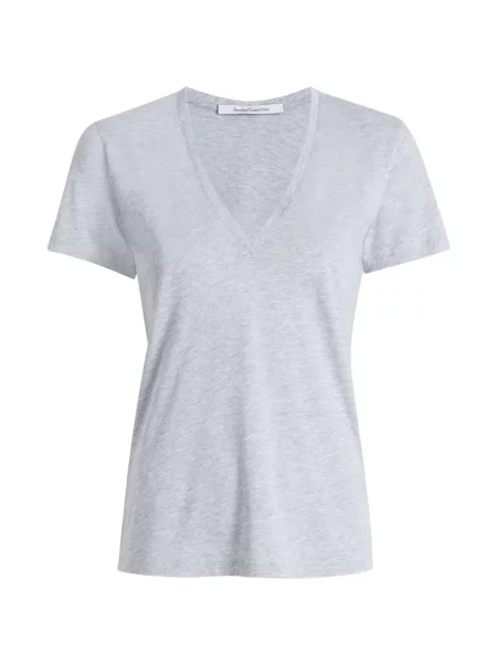 Tricou Another Tomorrow cu decolteu în V gri
