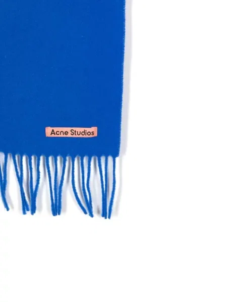 Vilnonis šalikas Acne Studios su autografu mėlyna