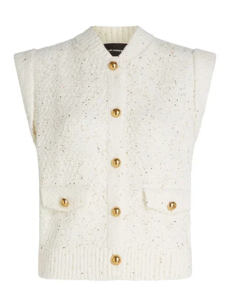 Karl Lagerfeld Pletena jopa kremna