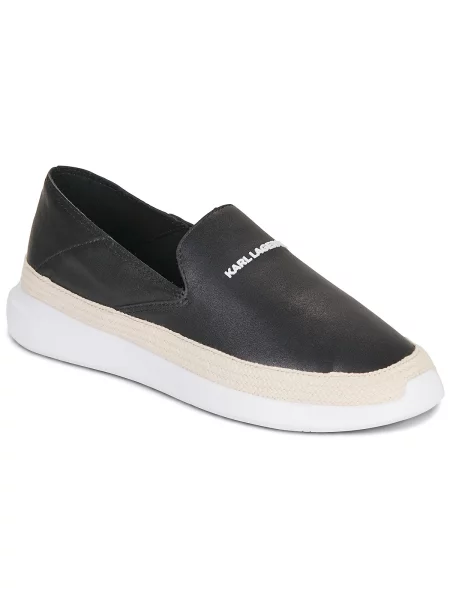 Kožené slip on mokasíny Karl Lagerfeld čierna