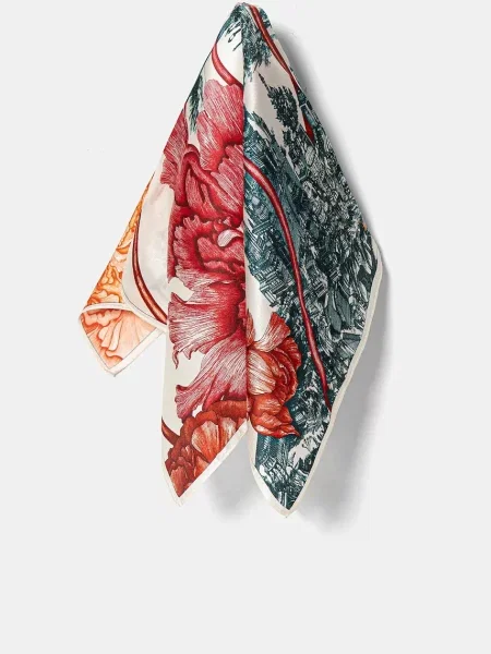 Svilena marama Answear Lab za žene s uzorkom bež
