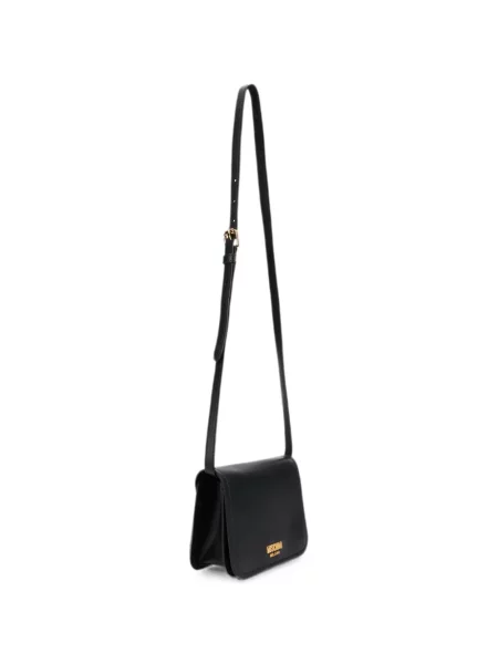 Geantă Moschino din piele cu autograf negru