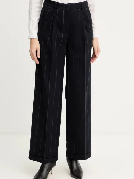 MAX&Co. pantaloni bleumarin drept high waist