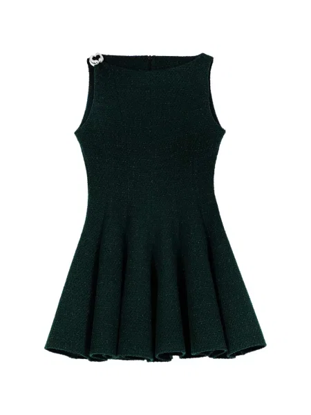 Scurt rochie Maje fără mâneci din tweed verde