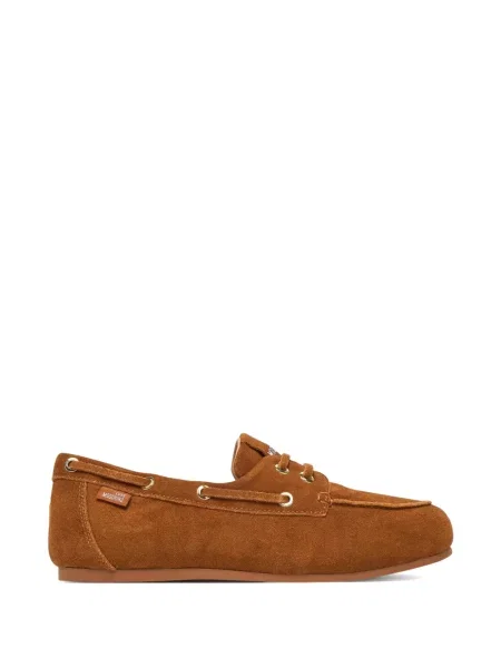 Pantofi loafer Love Moschino cu șireturi din dantelă maro
