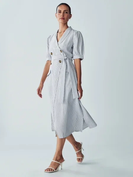 Willa Rochie tip bluză Hampton gri alb