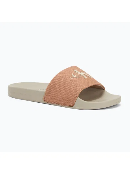 Papuci pentru femei Calvin Klein Slide Monogram Wn tuscany/eggshell