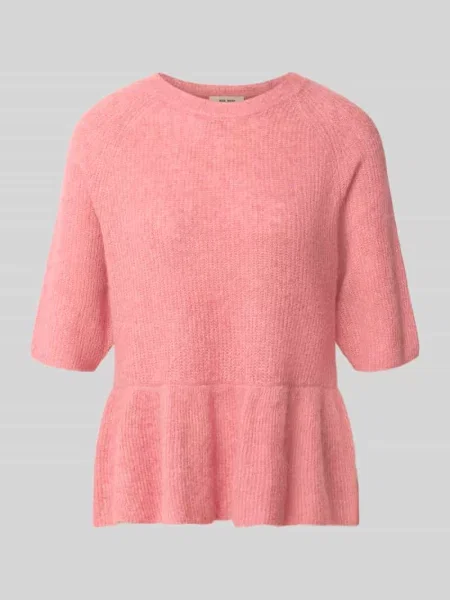 Sweter z dzianiny z mieszanka wełny z alpaki model Thora' Mos Mosh