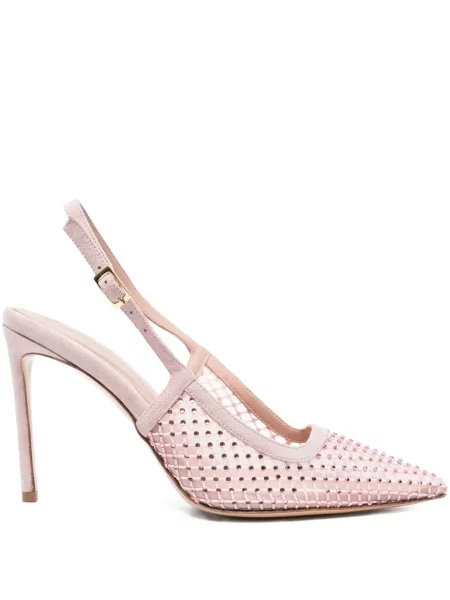 Pantofi cu toc Ginissima de cristal roz