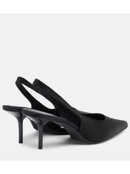 Pantofi cu toc Max Mara din satin slingback negru