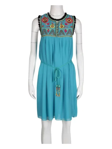 Rochie Matthew Williamson cu broderie cu model floral albastru