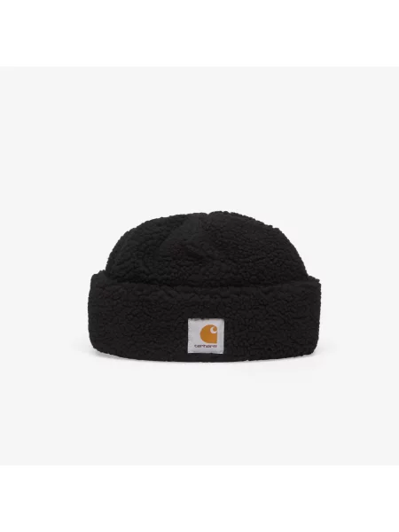 Шапка Carhartt WIP Prentis Beanie з товстого трикотажу чорний