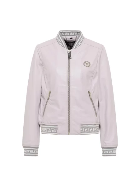 Kurtka skórzana Carlo Colucci fioletowa