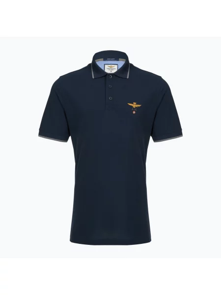 Tricou polo pentru bărbați Aeronautica Militare Polo blu navy marină