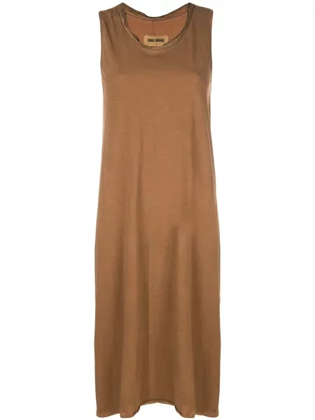 Rochie midi Uma Wang fără mâneci din jerseu până la genunchi maro