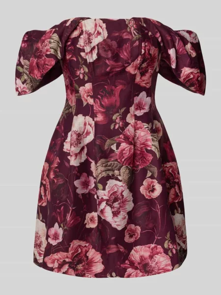 Sukienka koktajlowa z odkrytymi ramionami model ‘Jacquie’ Forever New bordowa