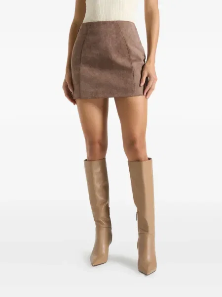 Fusta mini Manière De Voir din piele de căprioară maro