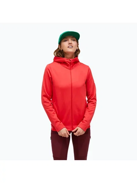 Bluza Peak Performance Rider Tech Zip Hood brilliant red czerwona