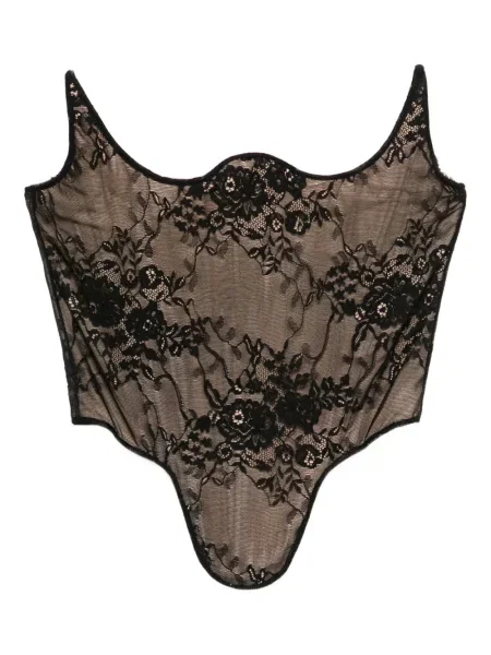 Bluzka Giuseppe Di Morabito koronkowa z gorsetem czarna
