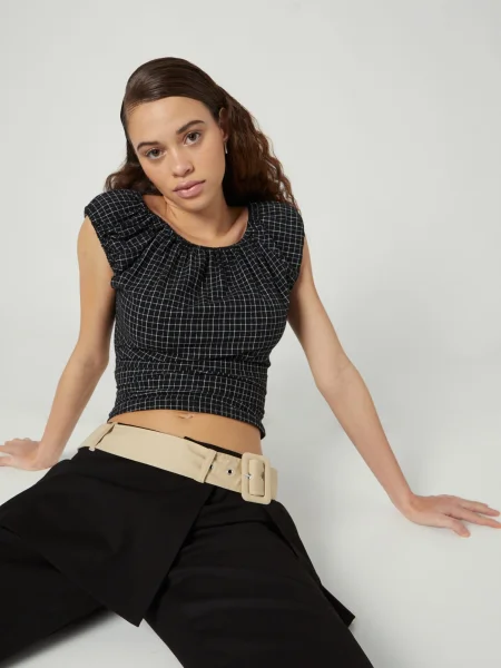 Bella x ABOUT YOU Tricou Lea negru alb