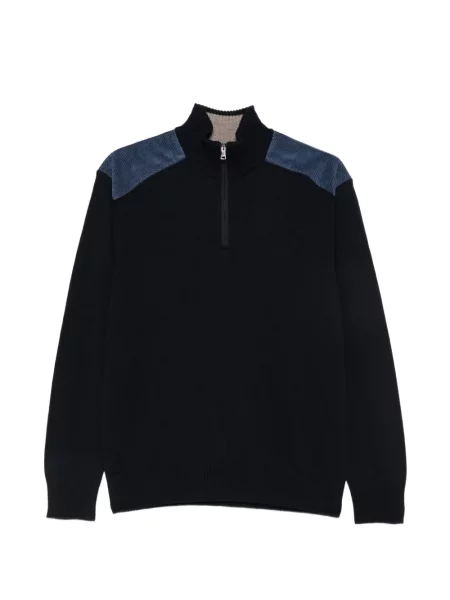 Pulover Paul & Shark de catifea cord albastru