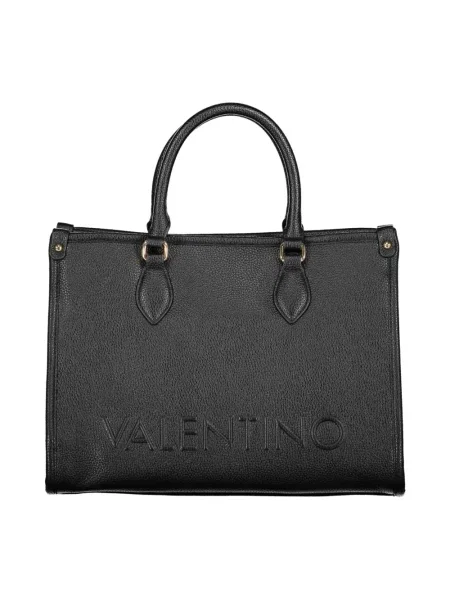 Lniana shopperka Valentino Bags czarna