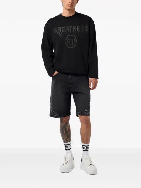 Hanorac din fleece Philipp Plein din fleece negru