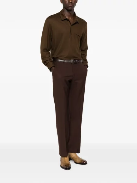 Lung tricou polo Tom Ford maro