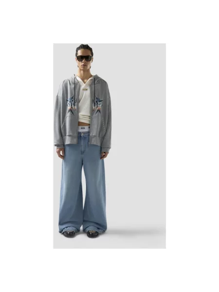 Bluza z kapturem Gcds z kapturem z nadrukiem szara