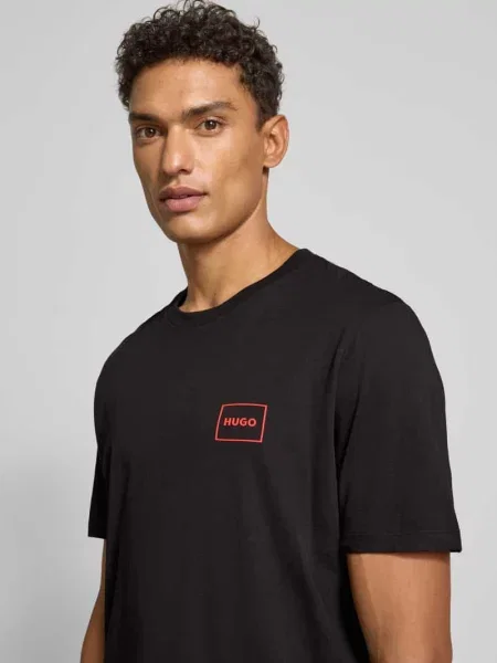 T-shirt o kroju regular fit w zestawie 2 szt. model ‘DUGOPAK’ Hugo czarna