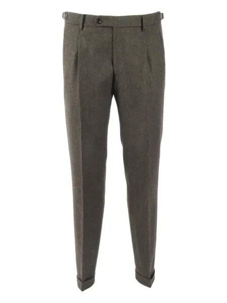 Pantaloni Berwich cu model herringbone gri
