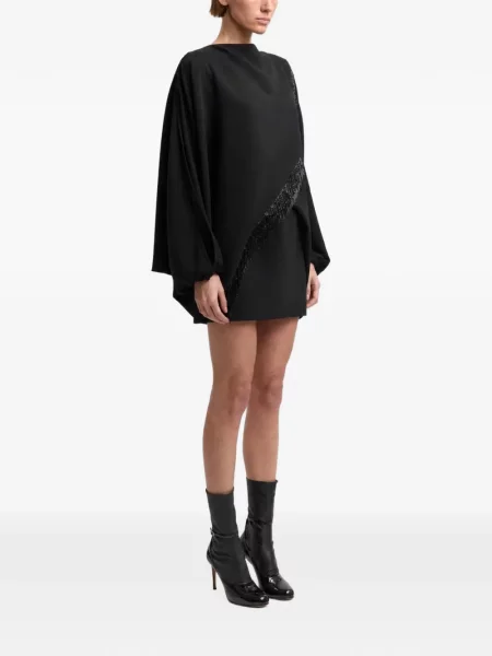 Rochie mini 16arlington cu franjuri negru