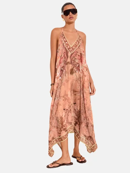 Lipsy Rochie de plaja Marella galben pastel / roz pudră / roz pal / vin roșu