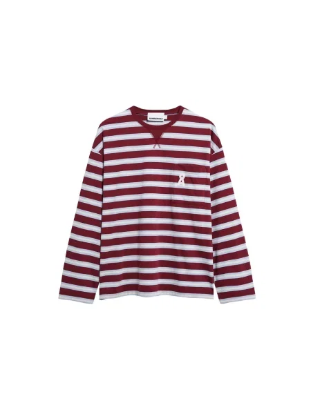 ARMEDANGELS Tricou supradimensional ICONIC Å FIETAA albastru deschis / roşu închis alb